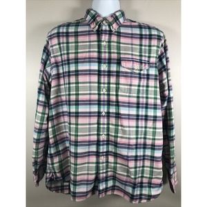 Ralph Lauren Men's Button Down Shirt Size Large Pink Green Plaid Long Sleeve